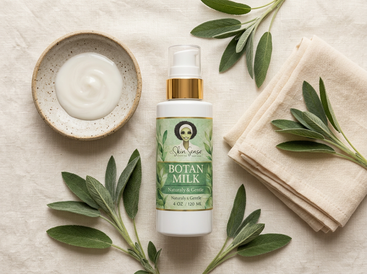 Botan Milk daily cleanser with botanical leaves