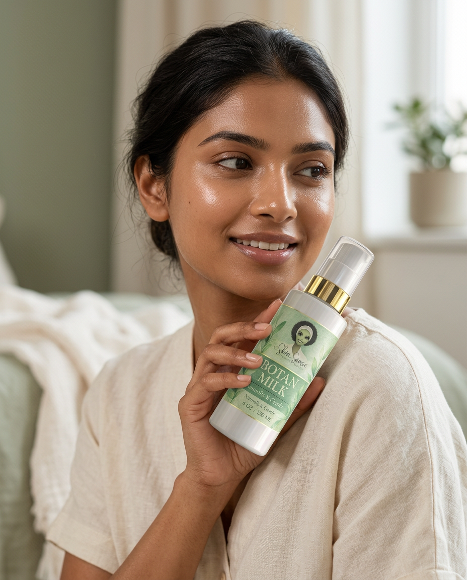 Customer holding Botan Milk daily cleanser